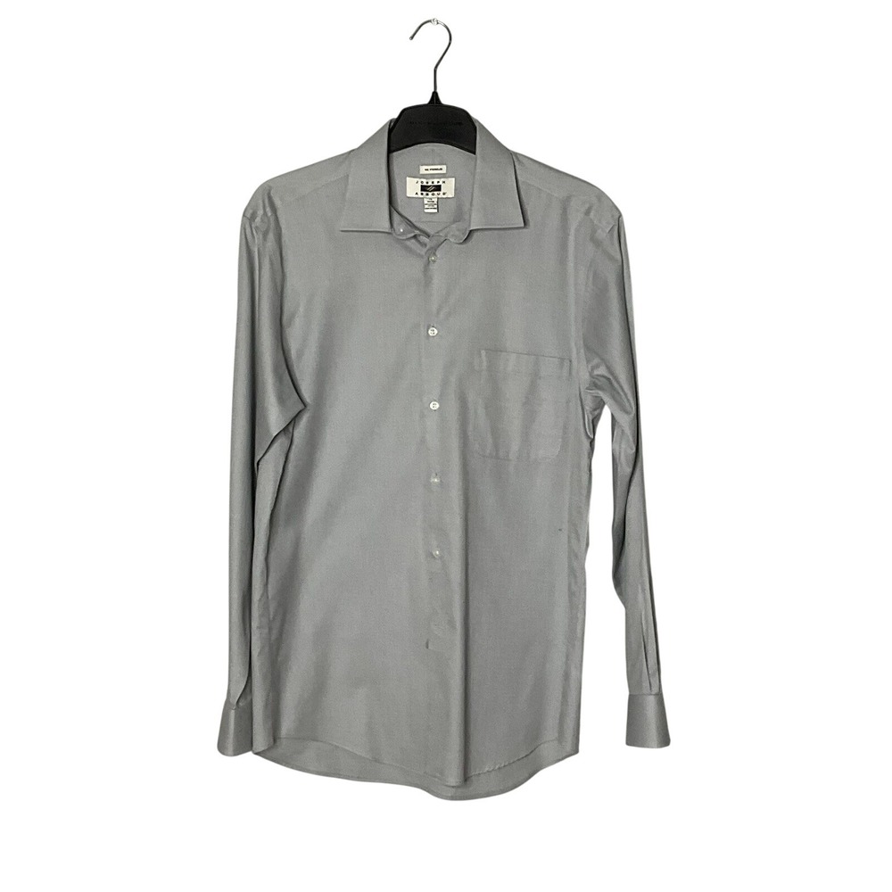 JOSEPH ABOUND Mens Dress‎ Shirt Long  Sleeve Solid Gray New Size 16.5 34/35